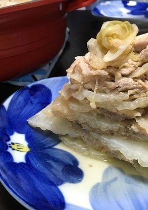 無加水鍋で白菜と豚薄切り肉のミルフィーユ-レシピのメイン写真