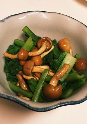 小松菜となめこの5分で煮びたし-レシピのメイン写真