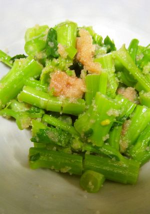 菜の花・茎 簡単!明太子バターあえ-レシピのメイン写真