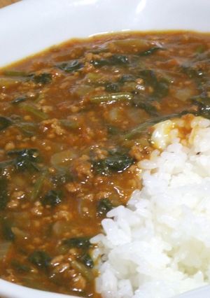ホウレン草とひき肉で、カレーライス-レシピのメイン写真
