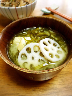 切り昆布と蓮根のお味噌汁-レシピのメイン写真
