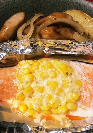 簡単おいしー！鮭のコーンホイル焼き-レシピのメイン写真
