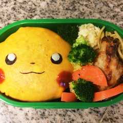 รูปของ キャラ弁 ピカチュウオムライス