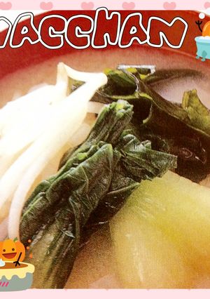 青梗菜ともやしの味噌汁♡-レシピのメイン写真