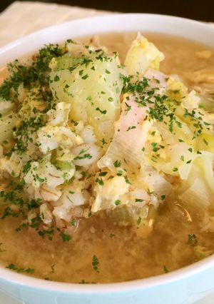 【低糖質な食事】コンソメ卵の雑穀雑炊-レシピのメイン写真