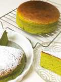 抹茶ホワイトチョコのふわふわスフレケーキ