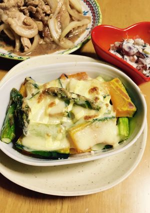 焼くだけ！南瓜とアスパラのチーズグリル-レシピのメイン写真