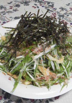 のりかつおかけ水菜と油揚げのサラダ-レシピのメイン写真