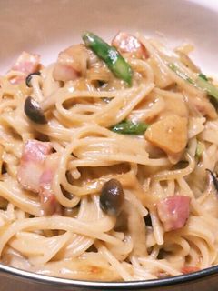 きのこ*ベーコンの和風クリームパスタ-レシピのメイン写真