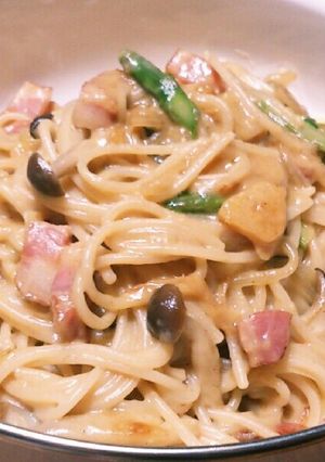 きのこ*ベーコンの和風クリームパスタ-レシピのメイン写真