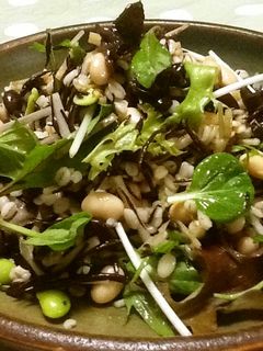 サラダで満腹☆押麦・豆・ヒジキ・根菜-レシピのメイン写真