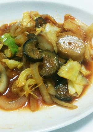 ナスとエリンギのトマトジュース炒め♪-レシピのメイン写真