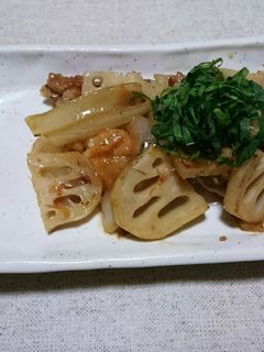 簡単‼蓮根と豚こまの甘酢炒め-レシピのメイン写真