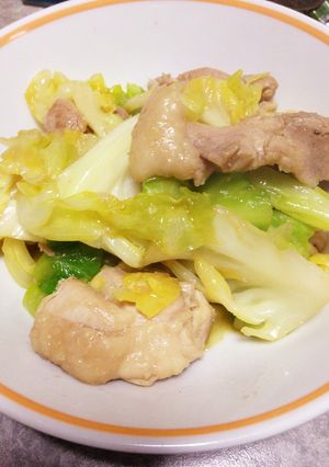 キャベツと鶏肉のガーリックバター炒め-レシピのメイン写真