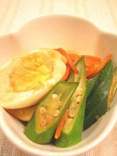 おくらとゆで卵のバター醤油炒め-レシピのメイン写真