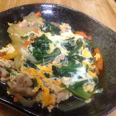 鶏肉とほうれん草の卵とじ-レシピのメイン写真