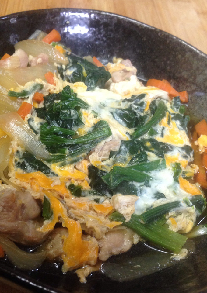 鶏肉とほうれん草の卵とじ-レシピのメイン写真