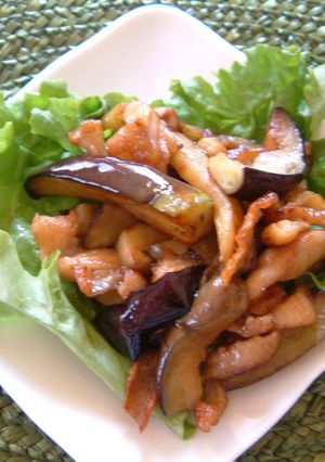 茄子と鶏皮の炒め物-レシピのメイン写真