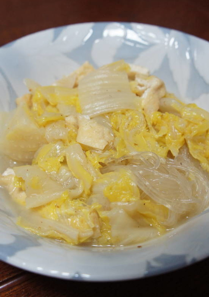 白菜と油揚げと春雨の煮物-レシピのメイン写真