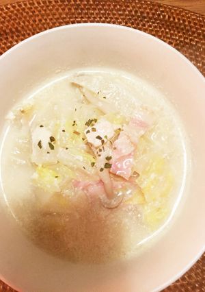 酒粕と豆乳の白菜クリームスープ-レシピのメイン写真
