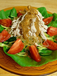 Wごまで香ばしい棒々鶏+茹で汁でスープ-レシピのメイン写真