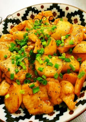 節約♡むね肉と長いものにんにく醤油炒め-レシピのメイン写真