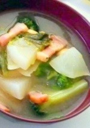カブと大豆のスープ★食物繊維たっぷり♪-レシピのメイン写真