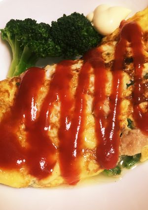 朝食に！お手軽冷凍ほうれん草オムレツ-レシピのメイン写真