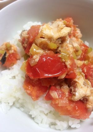 トマト鮭缶どんぶり-レシピのメイン写真