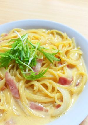 チーズ無しでも！簡単＊本格カルボナーラ-レシピのメイン写真