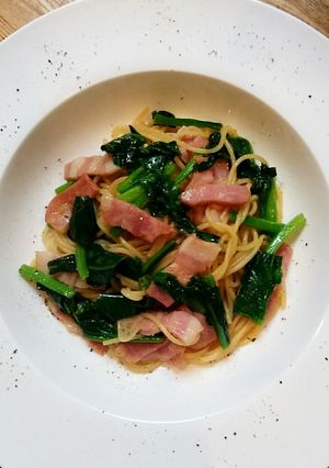 ほうれん草とベーコンのパスタ-レシピのメイン写真