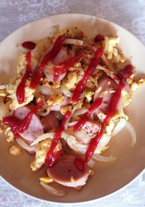 超簡単☆魚肉ソーセージとふんわり卵炒め-レシピのメイン写真