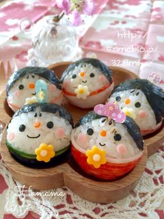 コロコロおにぎりでひな祭り♡キャラ弁-レシピのメイン写真