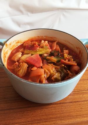 紅芯大根キャベツのトマト煮-レシピのメイン写真