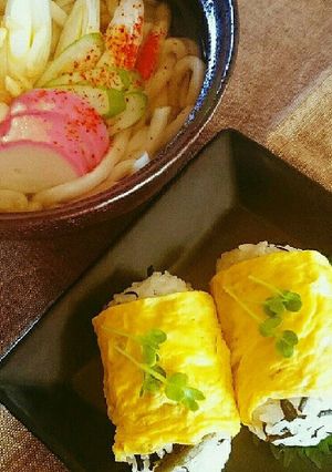 ヒジキの煮物で薄焼きたまごのおにぎり❣❣-レシピのメイン写真