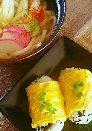 ヒジキの煮物で薄焼きたまごのおにぎり❣❣-レシピのメイン写真