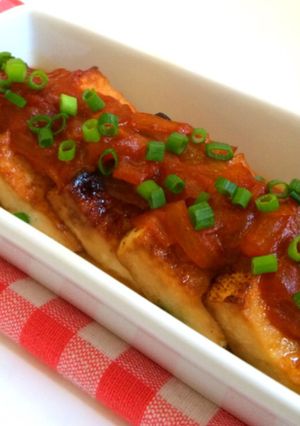 焼き豆腐にチリソース☆海老チリリメイク-レシピのメイン写真
