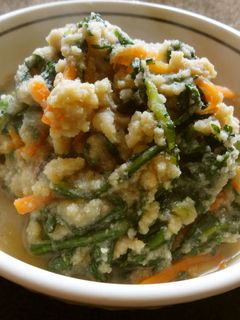 春菊とおからの煮物-レシピのメイン写真