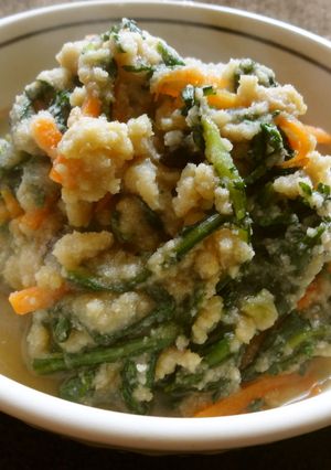 春菊とおからの煮物-レシピのメイン写真