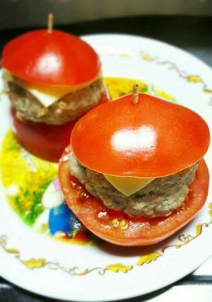 トマトとハンバーグ-レシピのメイン写真