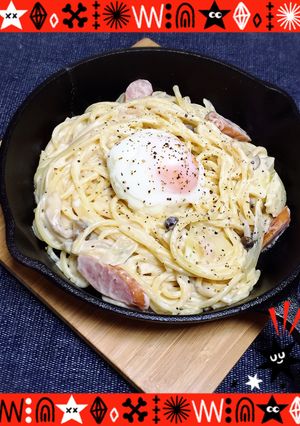 スキレットでクリームパスタ-レシピのメイン写真