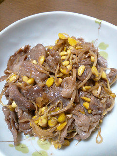 わりしたで楽々☆豆もやしと豚肉の炒め物☆-レシピのメイン写真