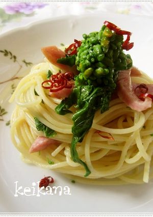 簡単♪茹でるだけ☆菜の花コンソメ春パスタ-レシピのメイン写真