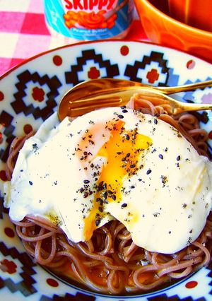 簡単蕎麦アレンジ温蕎麦◆和カルボナーラ風-レシピのメイン写真