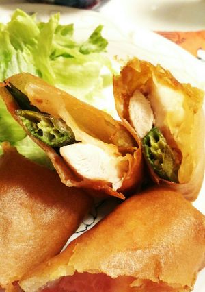 梅でさっぱり！オクラとささみの春巻き-レシピのメイン写真