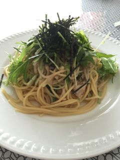 パパッと!キノコと水菜の和風パスタ-レシピのメイン写真