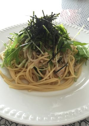 パパッと！キノコと水菜の和風パスタ-レシピのメイン写真