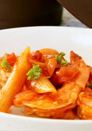 レンジで！！もちもちペンネ　アラビアータ-レシピのメイン写真