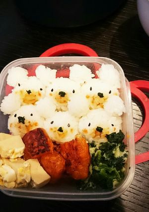 お弁当に!ちぎりﾊﾟﾝ風☆ちぎりむすび-レシピのメイン写真