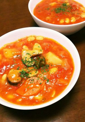 鶏肉と大豆の☆野菜たっぷりトマトシチュー-レシピのメイン写真